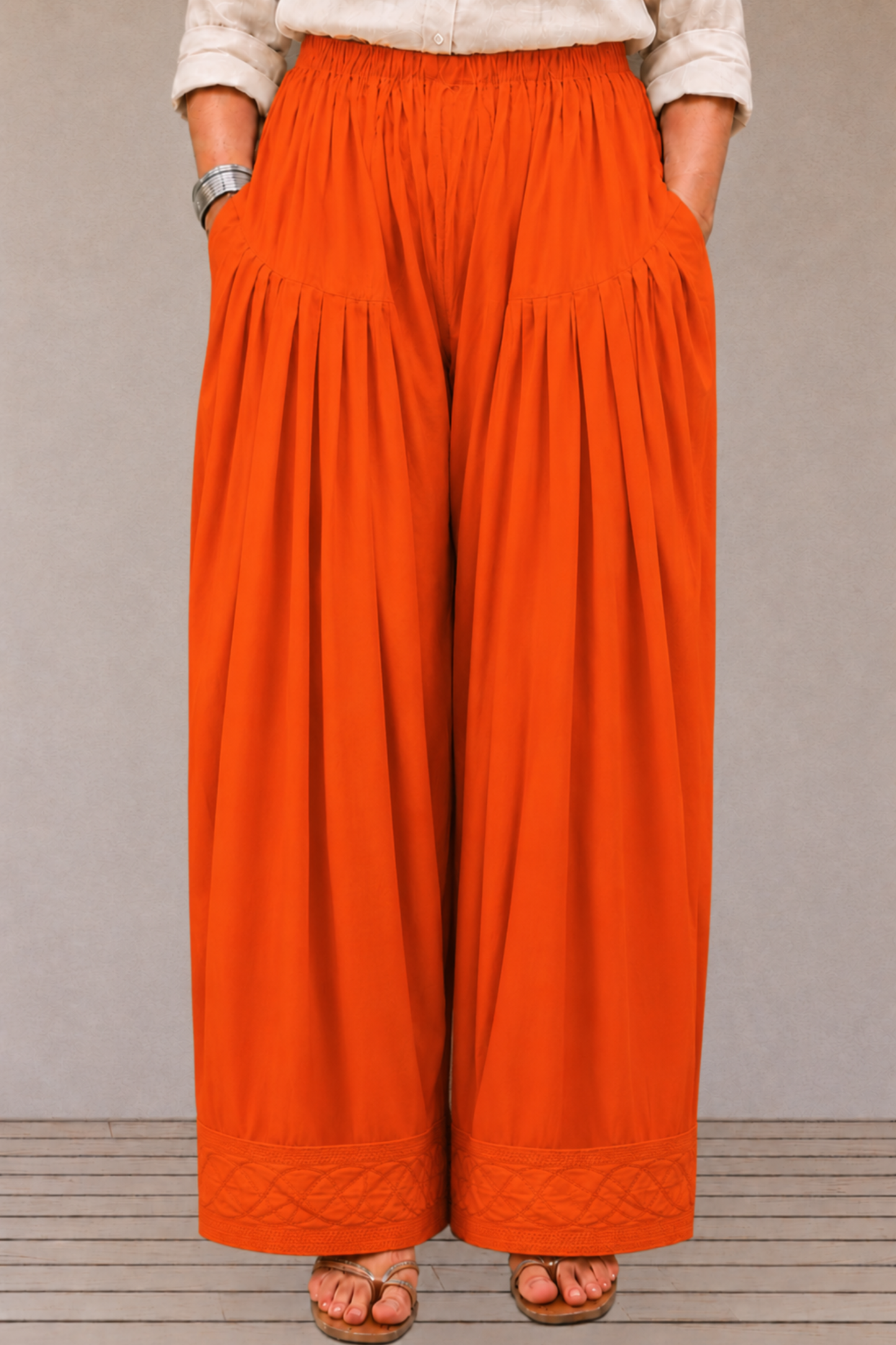 Orange Rayon Farshi Salwar