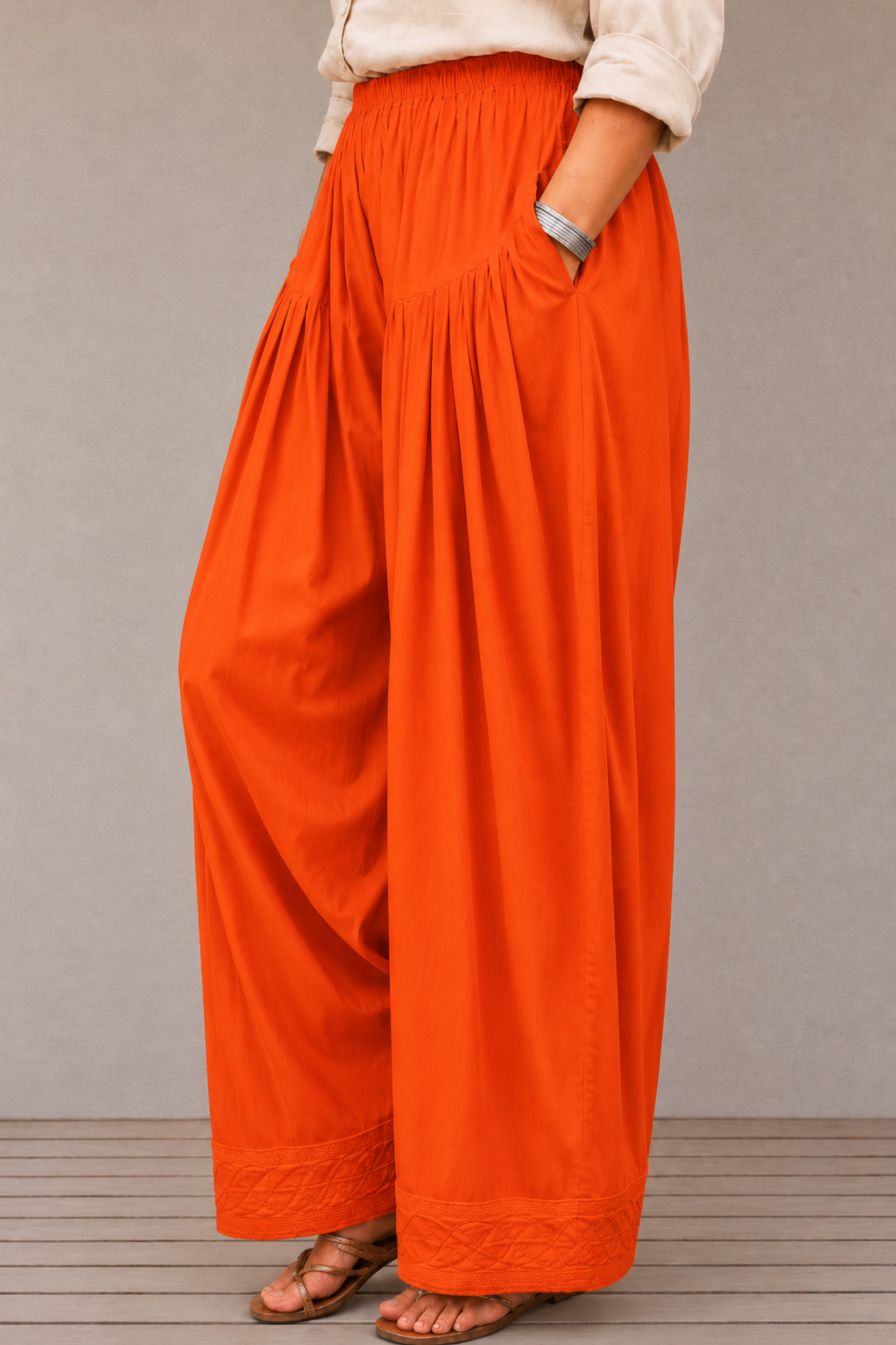 Orange Rayon Farshi Salwar