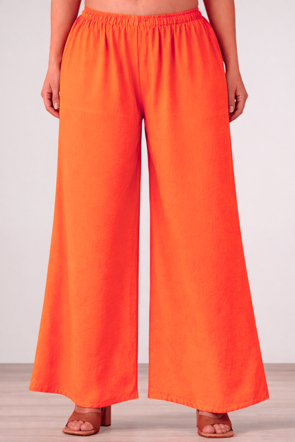 Orange Rayon Loose Palazzo