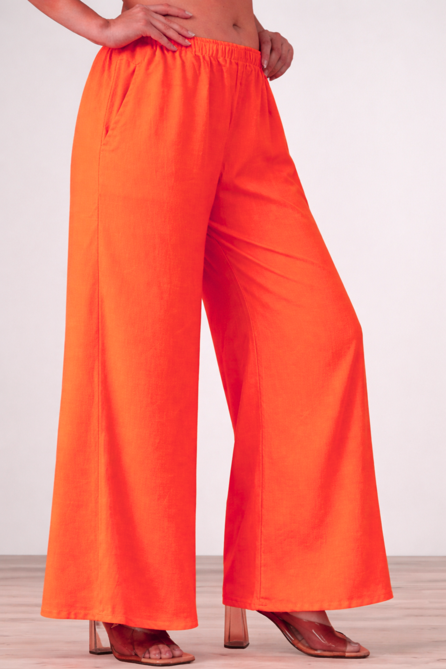 Orange Rayon Loose Palazzo