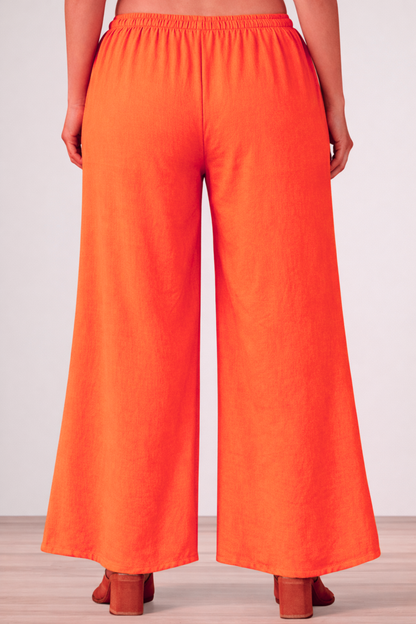 Orange Rayon Loose Palazzo