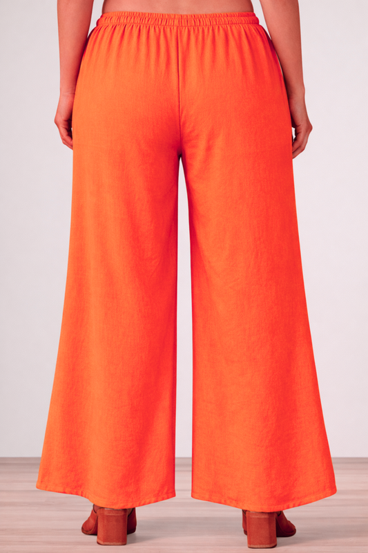 Orange Rayon Loose Palazzo