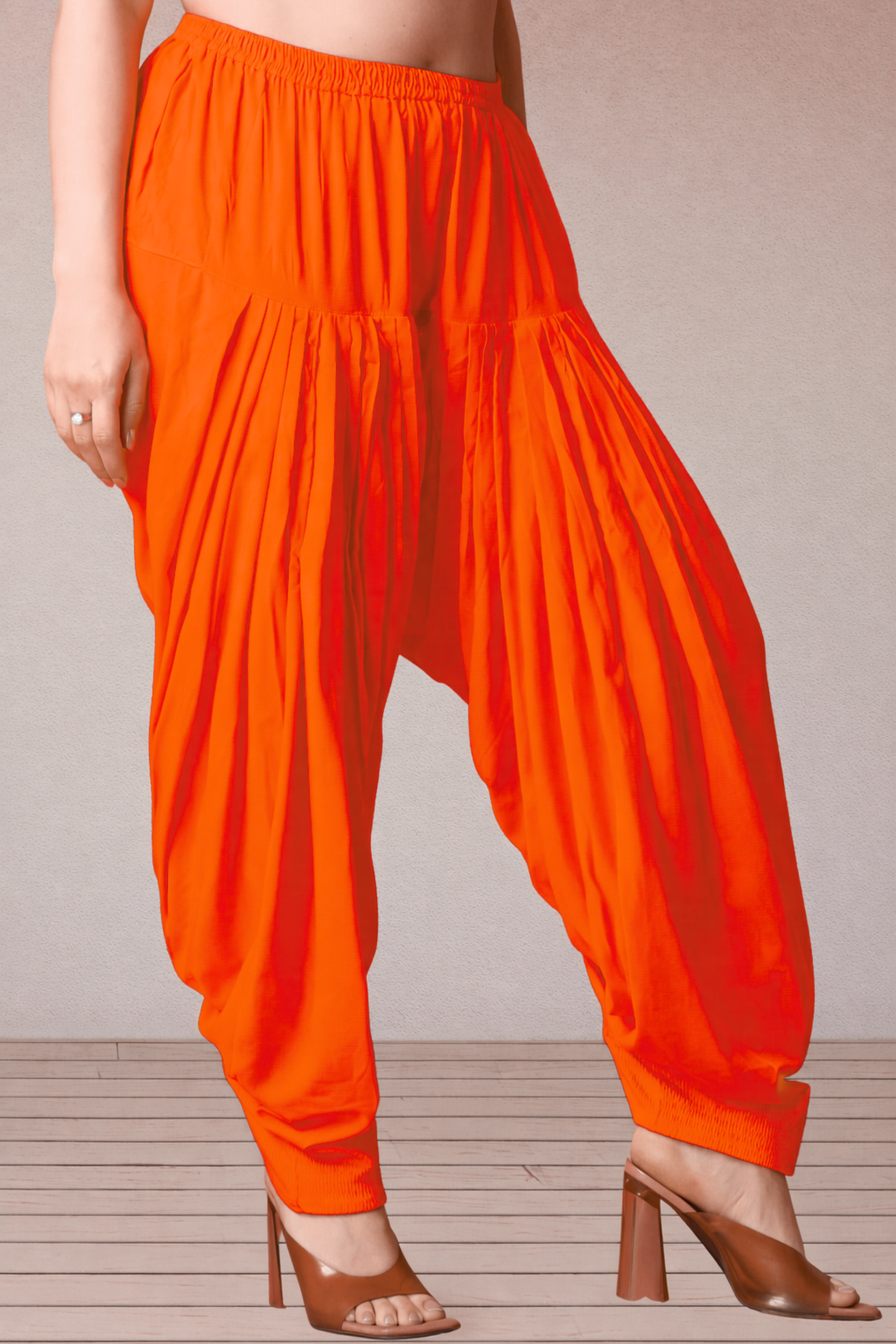 Orange Rayon Patiala Salwar