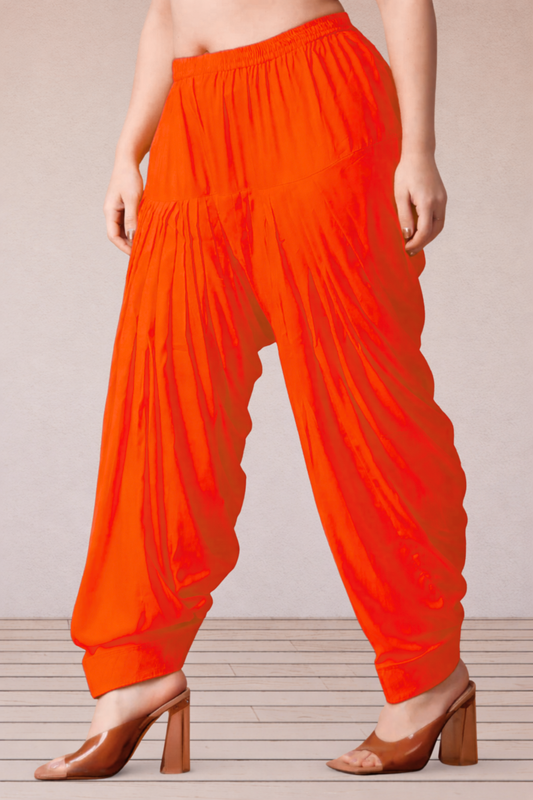Orange Rayon Patiala Salwar