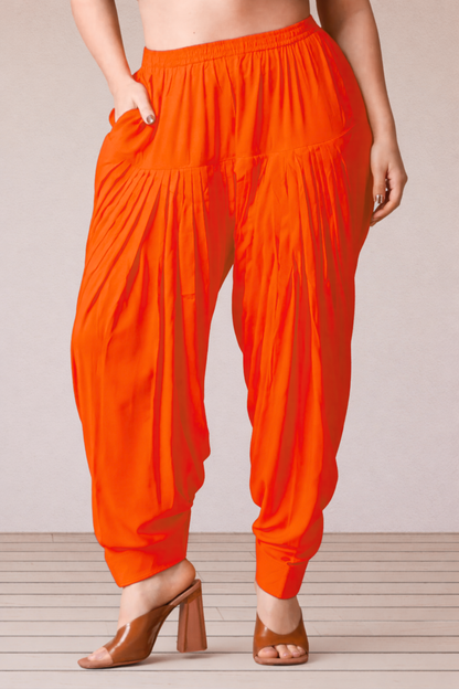 Orange Rayon Patiala Salwar
