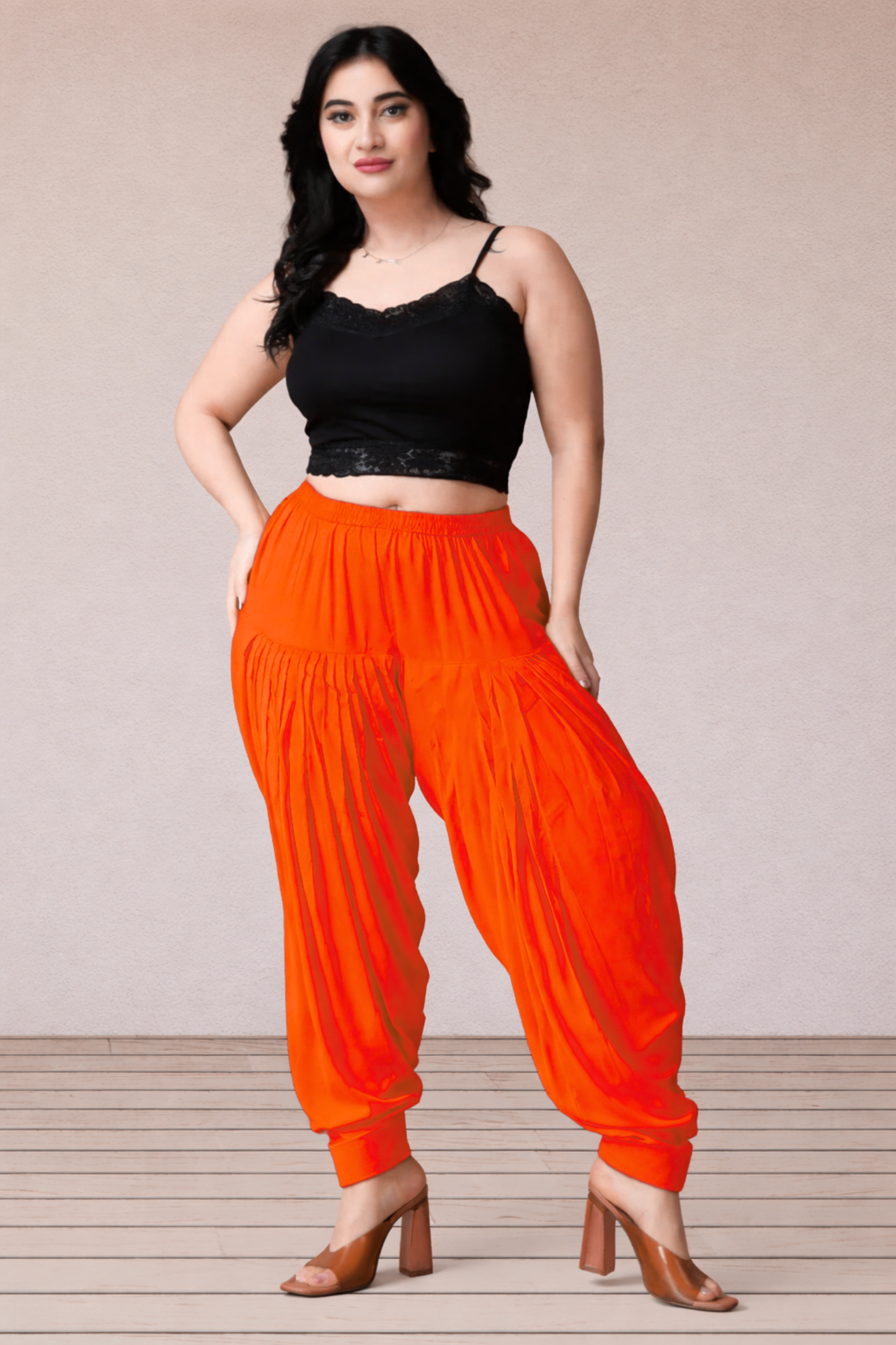 Orange Rayon Patiala Salwar