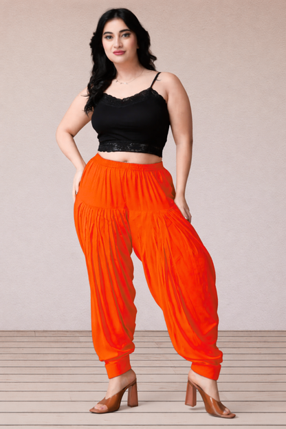 Orange Rayon Patiala Salwar