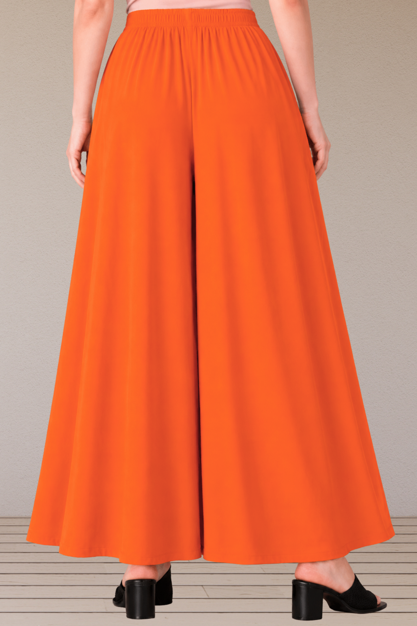Orange Rayon Skirt Palazzo