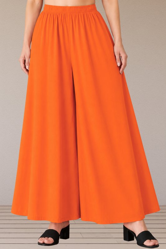 Orange Rayon Skirt Palazzo