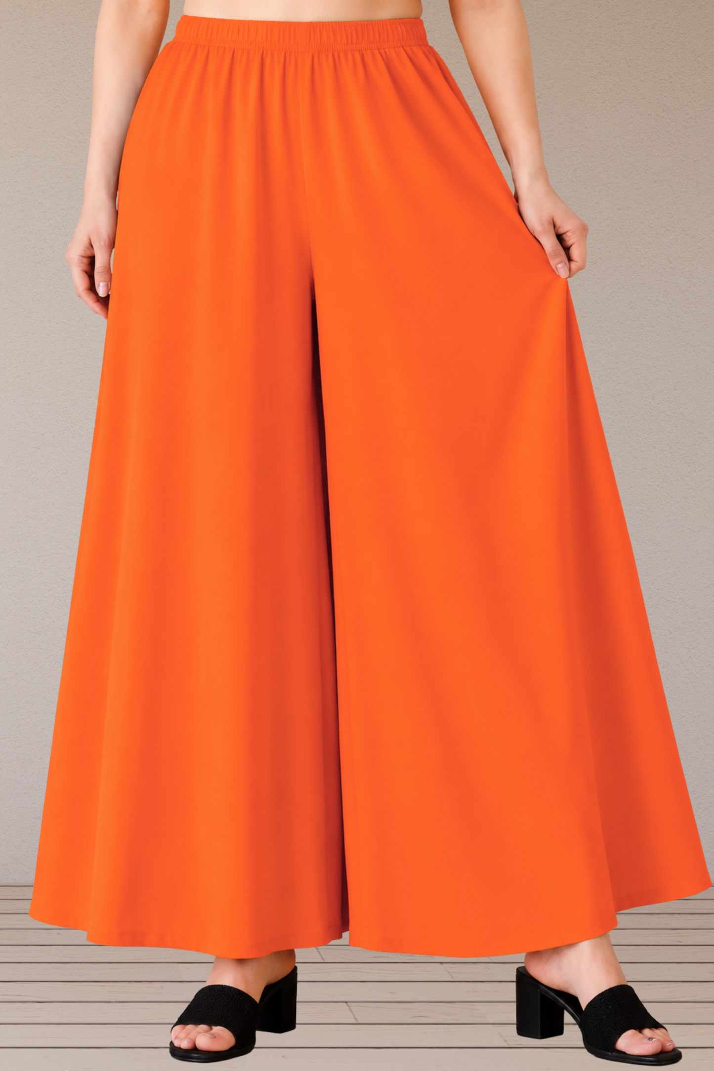 Orange Rayon Skirt Palazzo