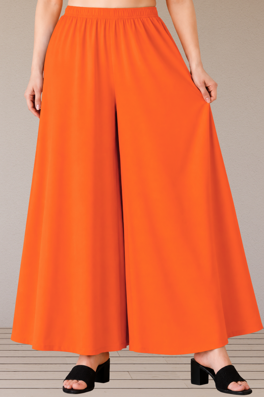 Orange Rayon Skirt Palazzo