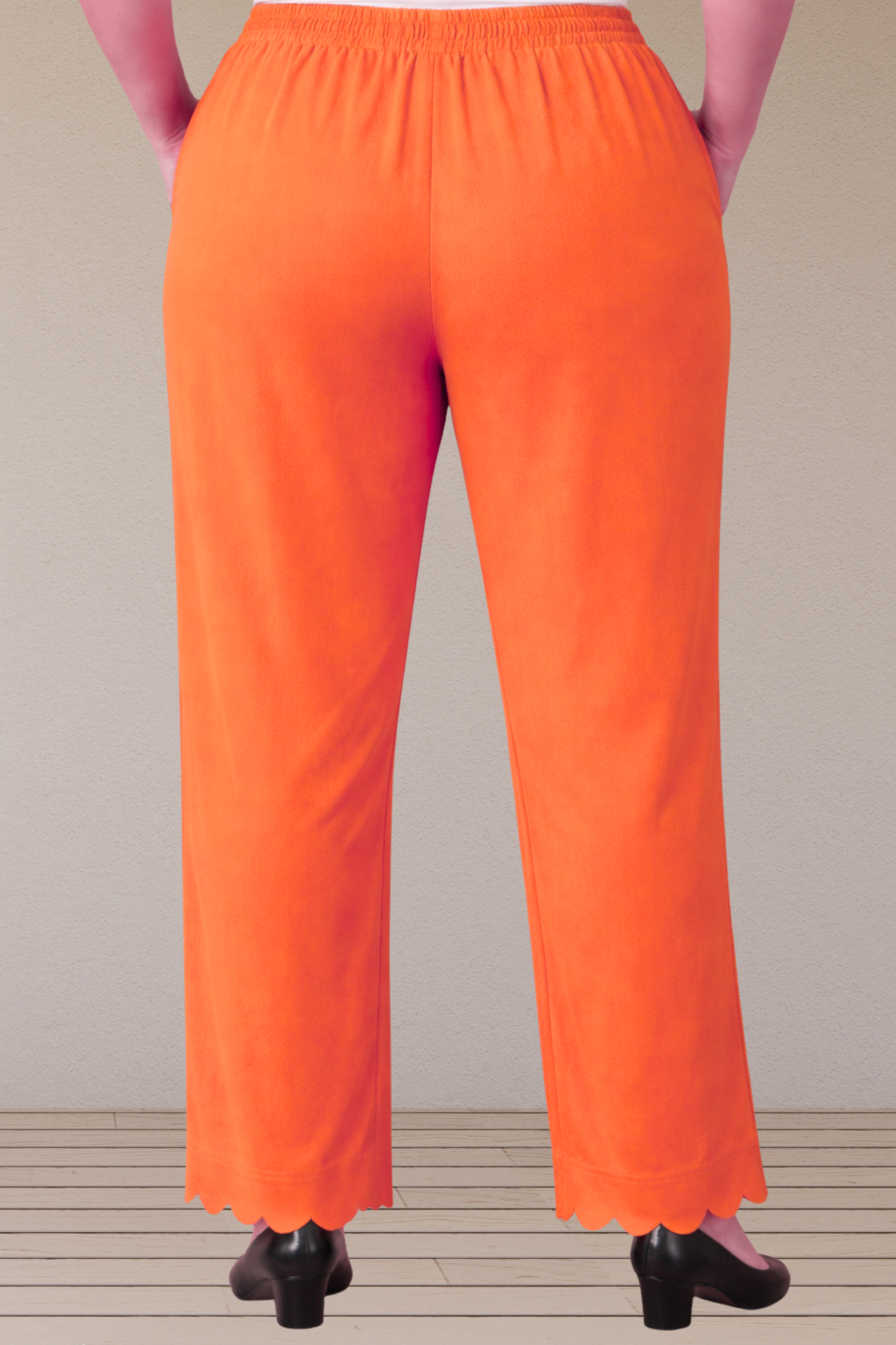 Orange Scallop Cut Palazzo