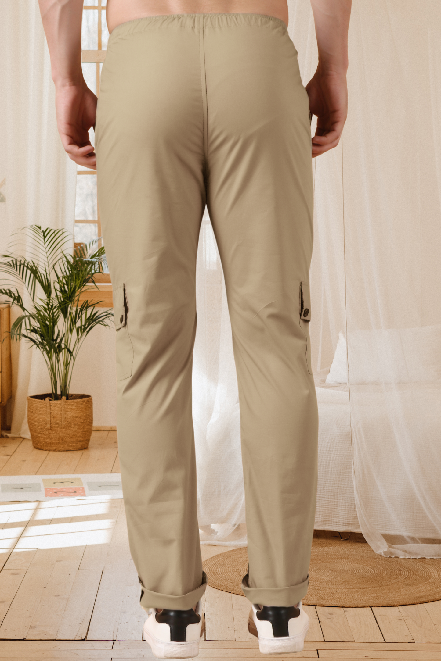 Camel Beige Cotton Cargo