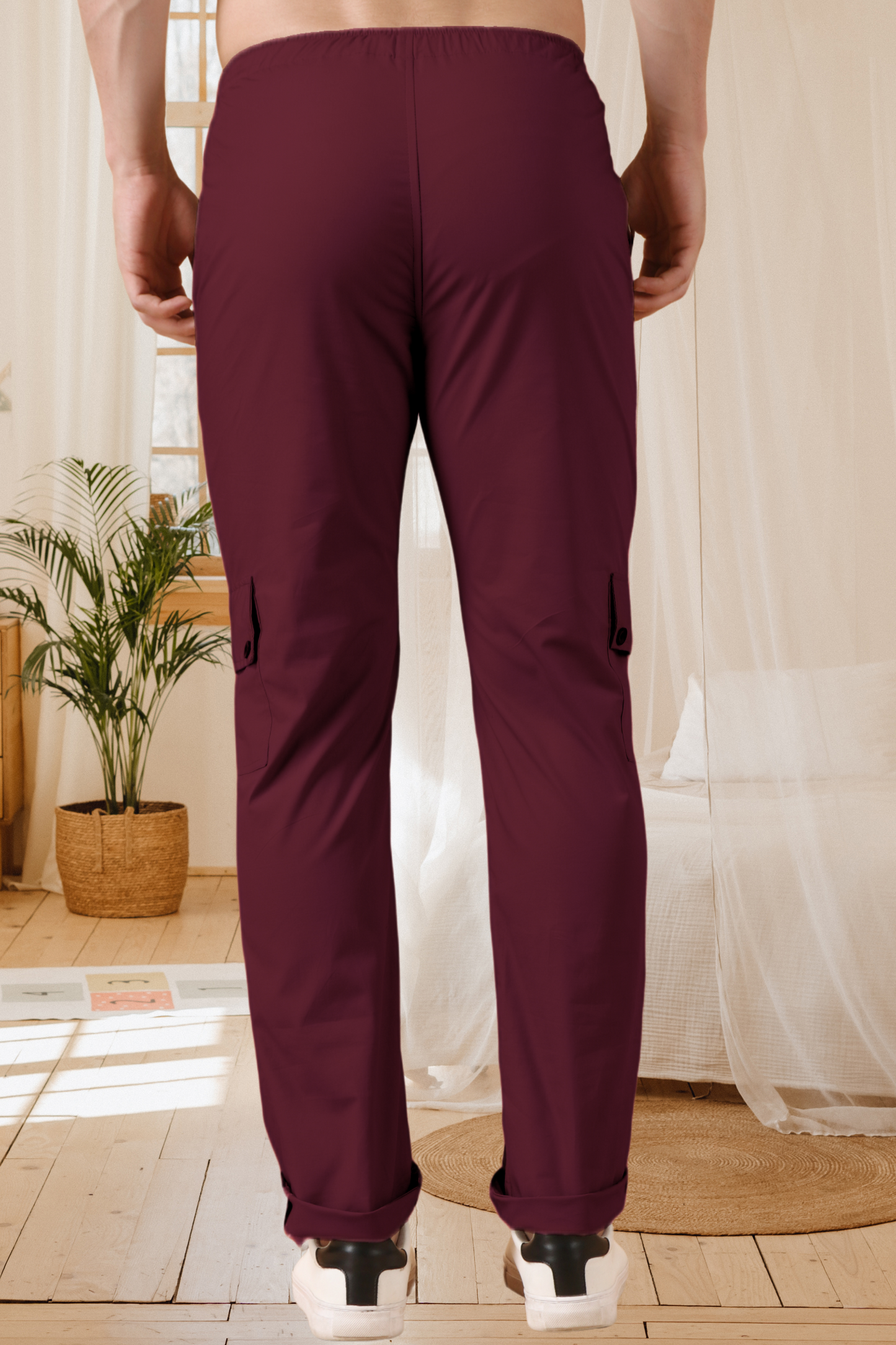 Wine Solid Cotton Cargo