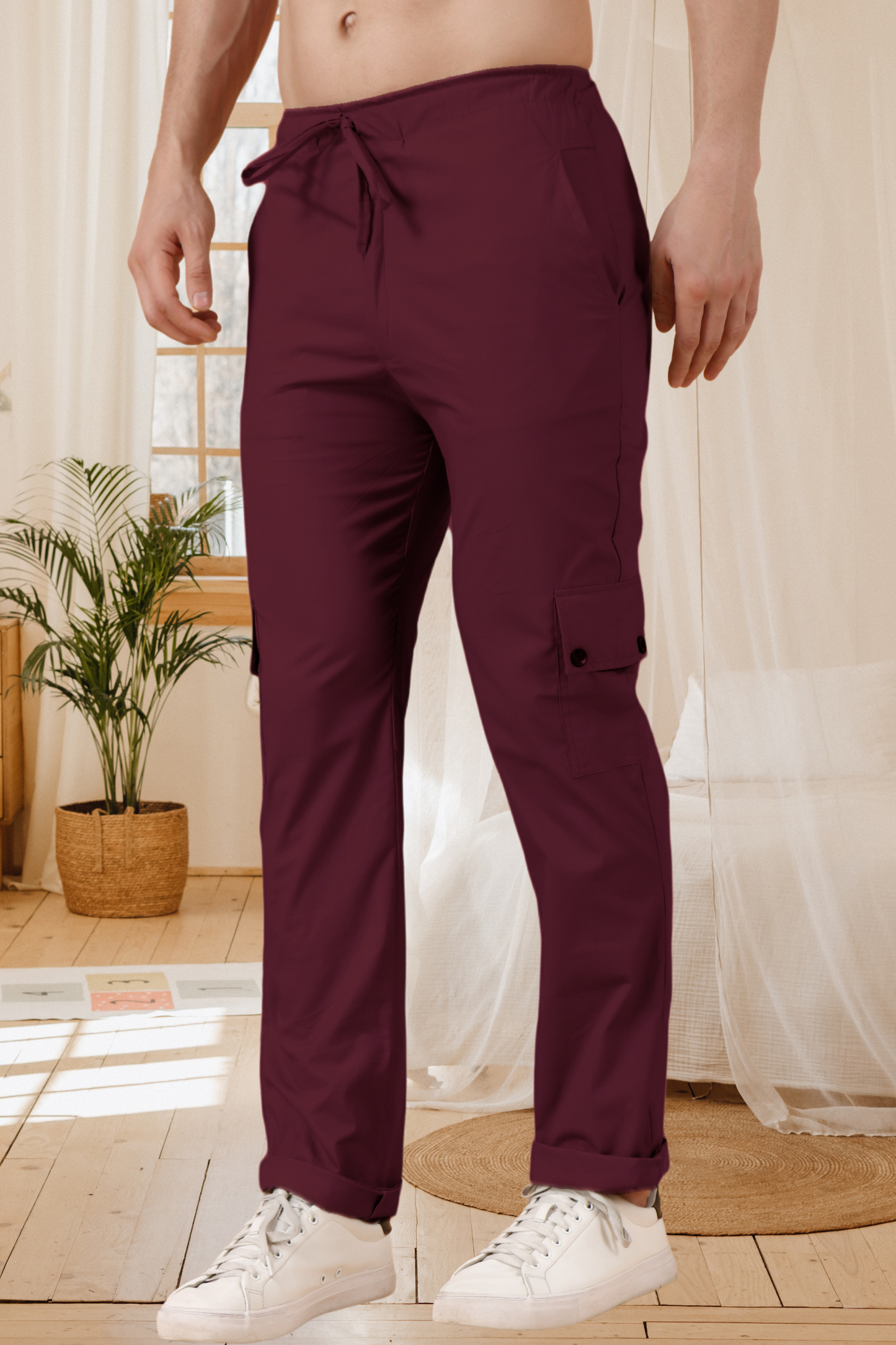 Wine Solid Cotton Cargo