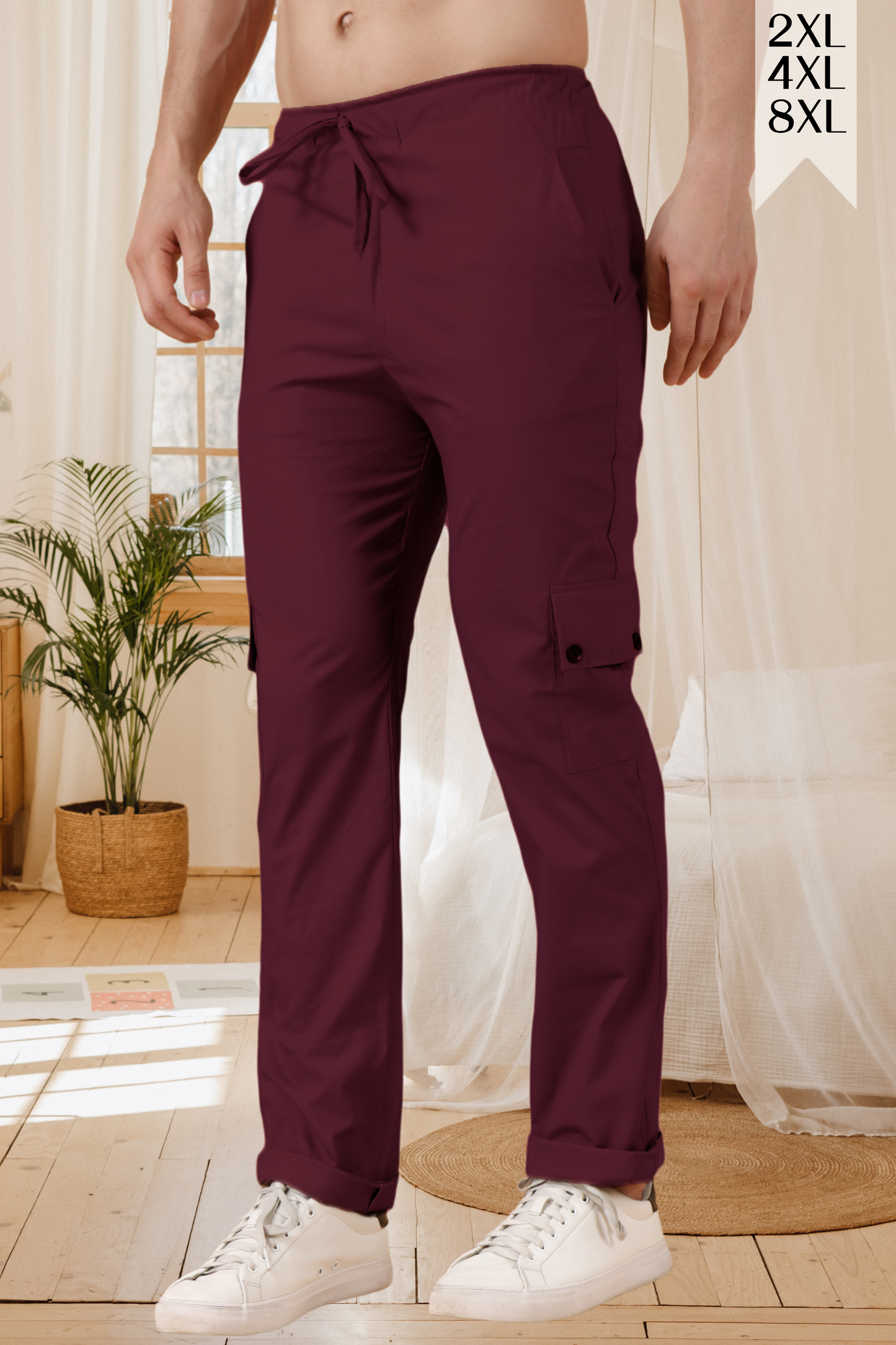 Wine Solid Cotton Cargo