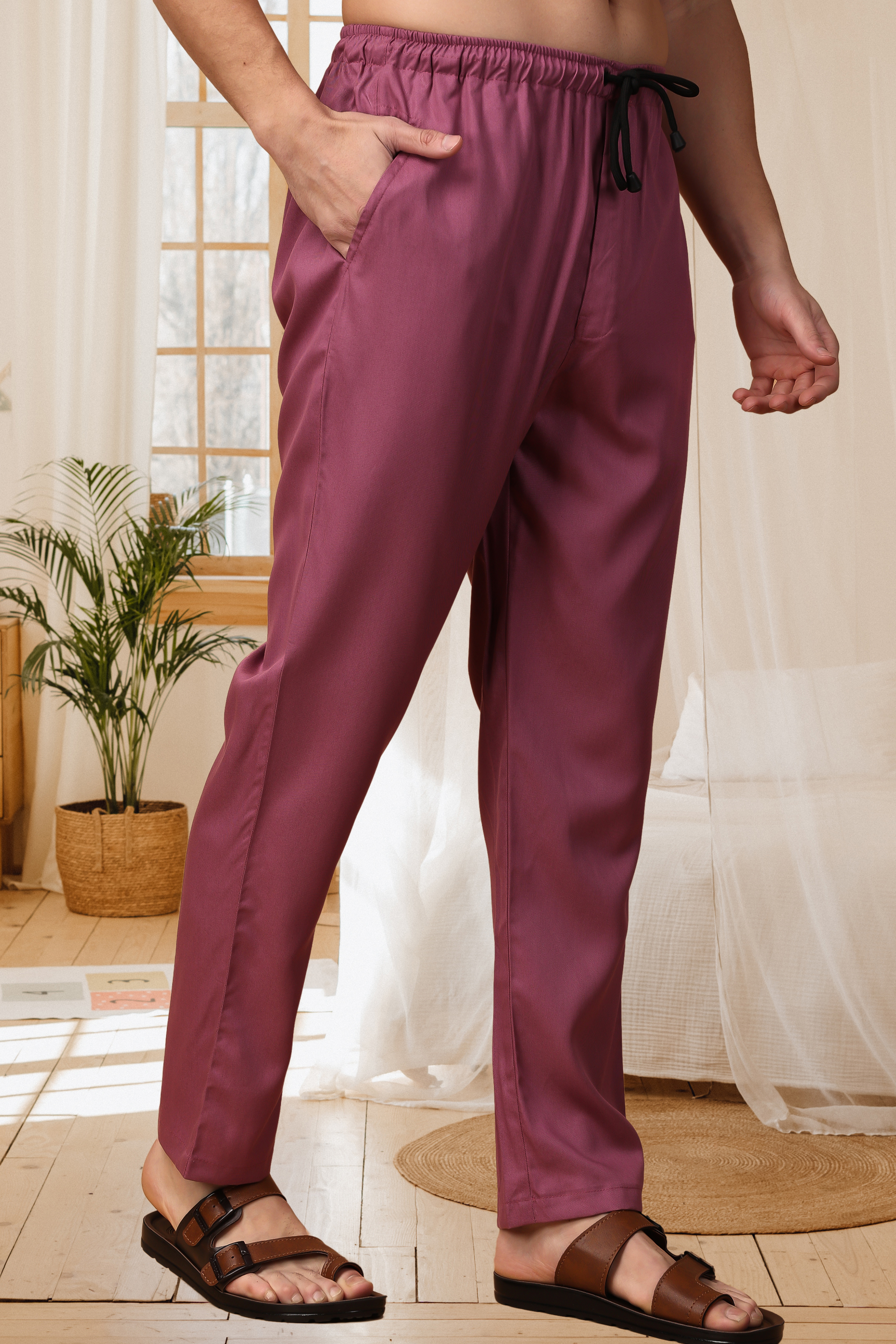 Buy Plus Size ​Dusty Plum Comfort Cargo At Apella | Sizes XS to 10 XL | India | Free Delivery | Customized