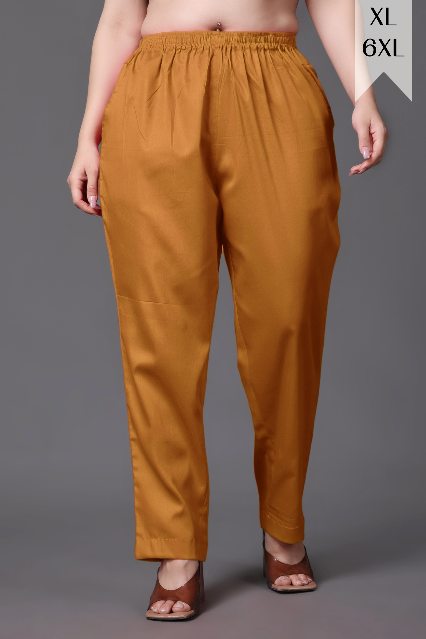 Bronze Cotton Metallic Pant Palazzo