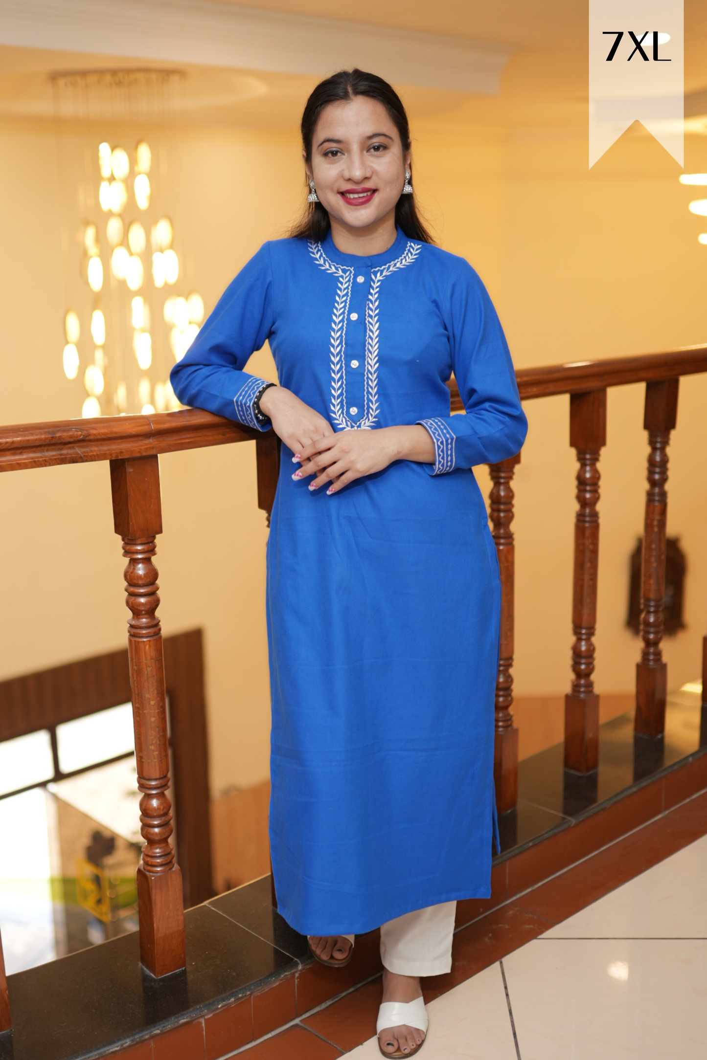 Frosty Blue Woollen Kurta Set