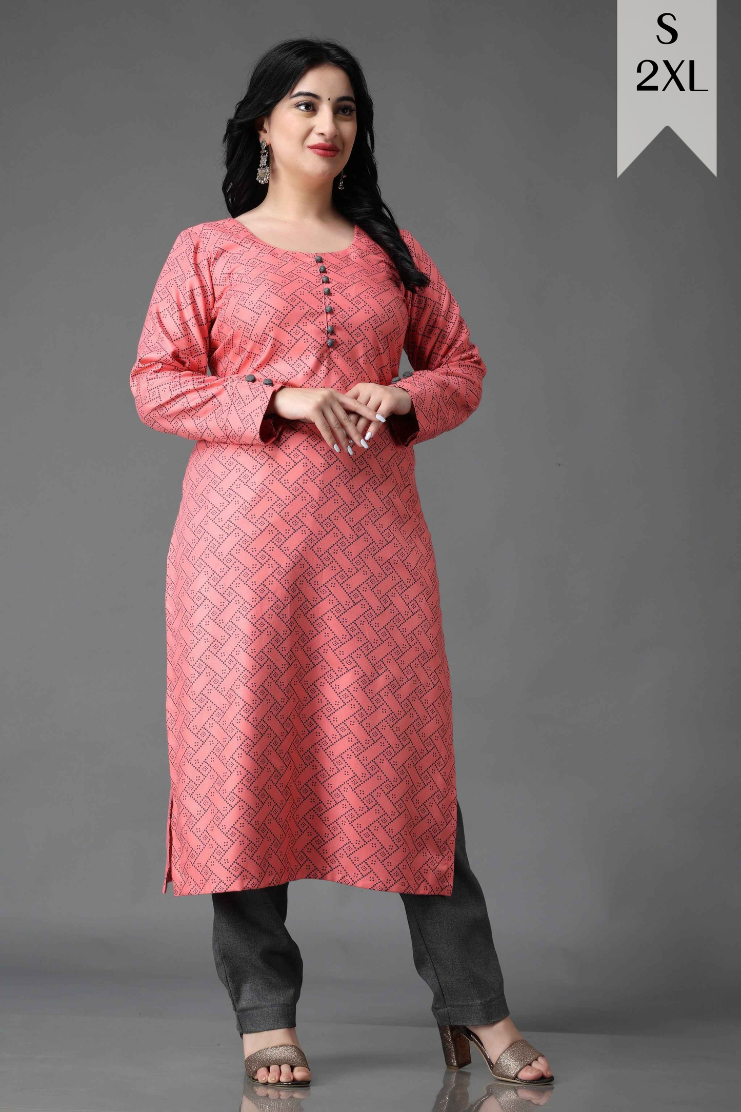 Peachy Blush Woollen Kurta Set