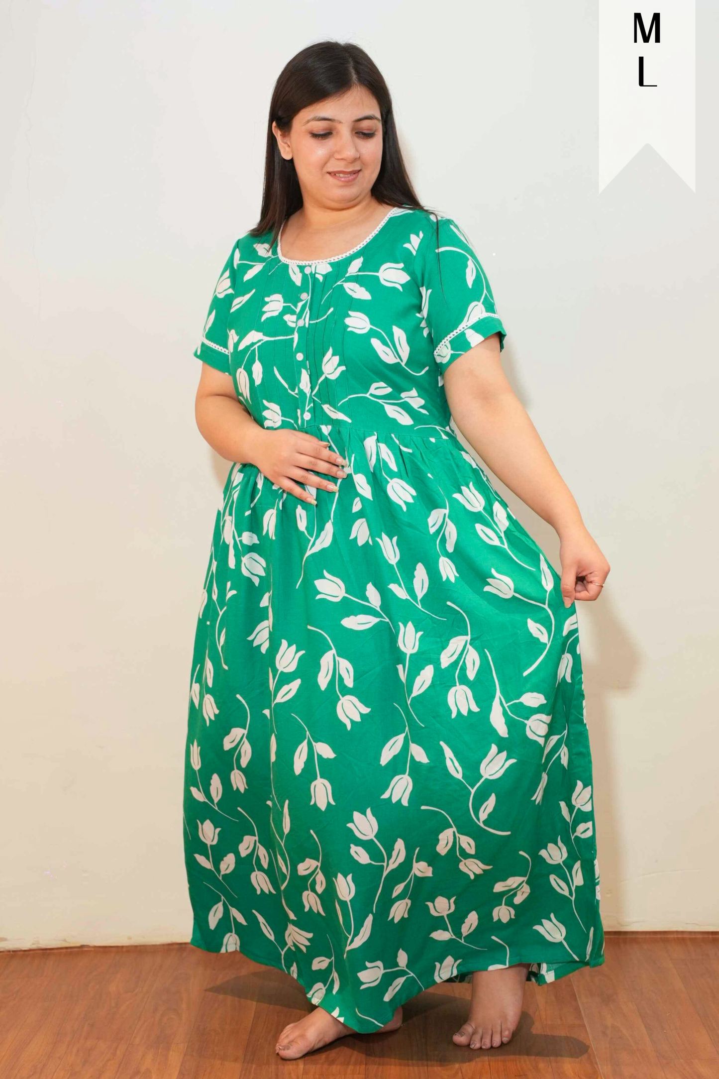 Orchid Green Rayon Night Gown