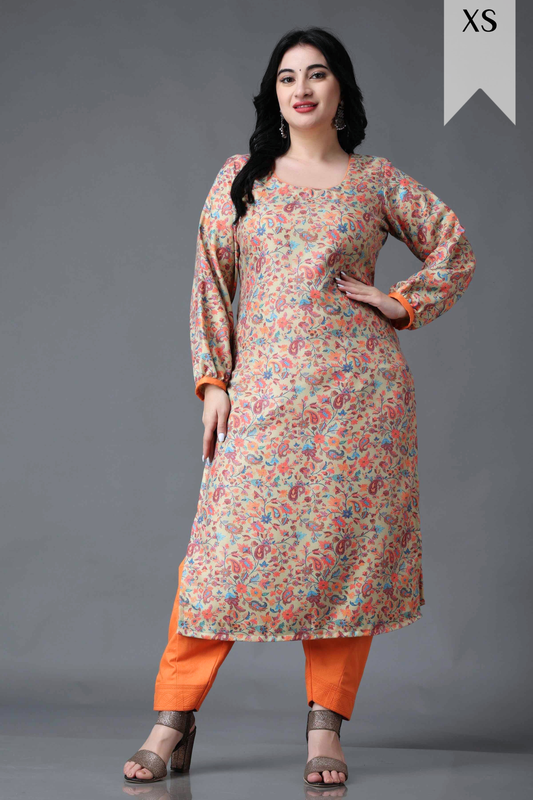 Autumn Peach Woollen Kurta
