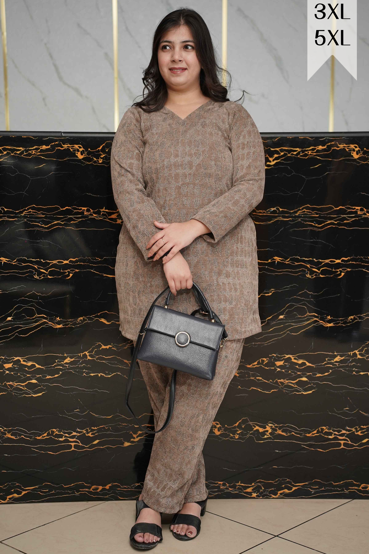 Textured Mocha Knitted Co-ord Set