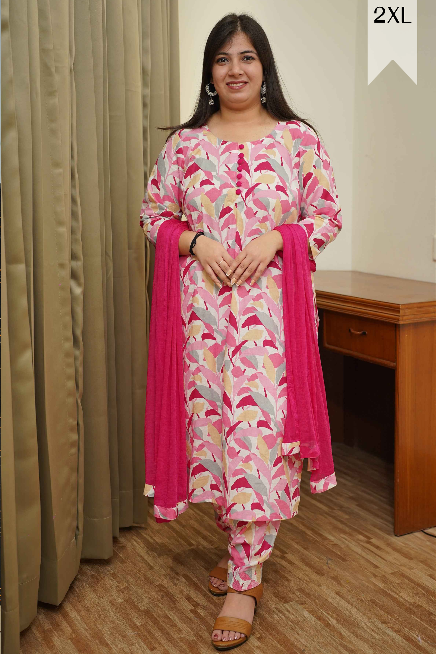 Serene Pink Floral Salwar Suit