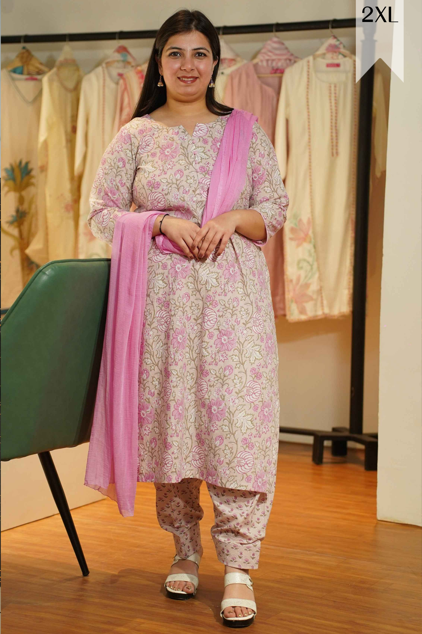 Soft Pink Cotton Salwar Suit