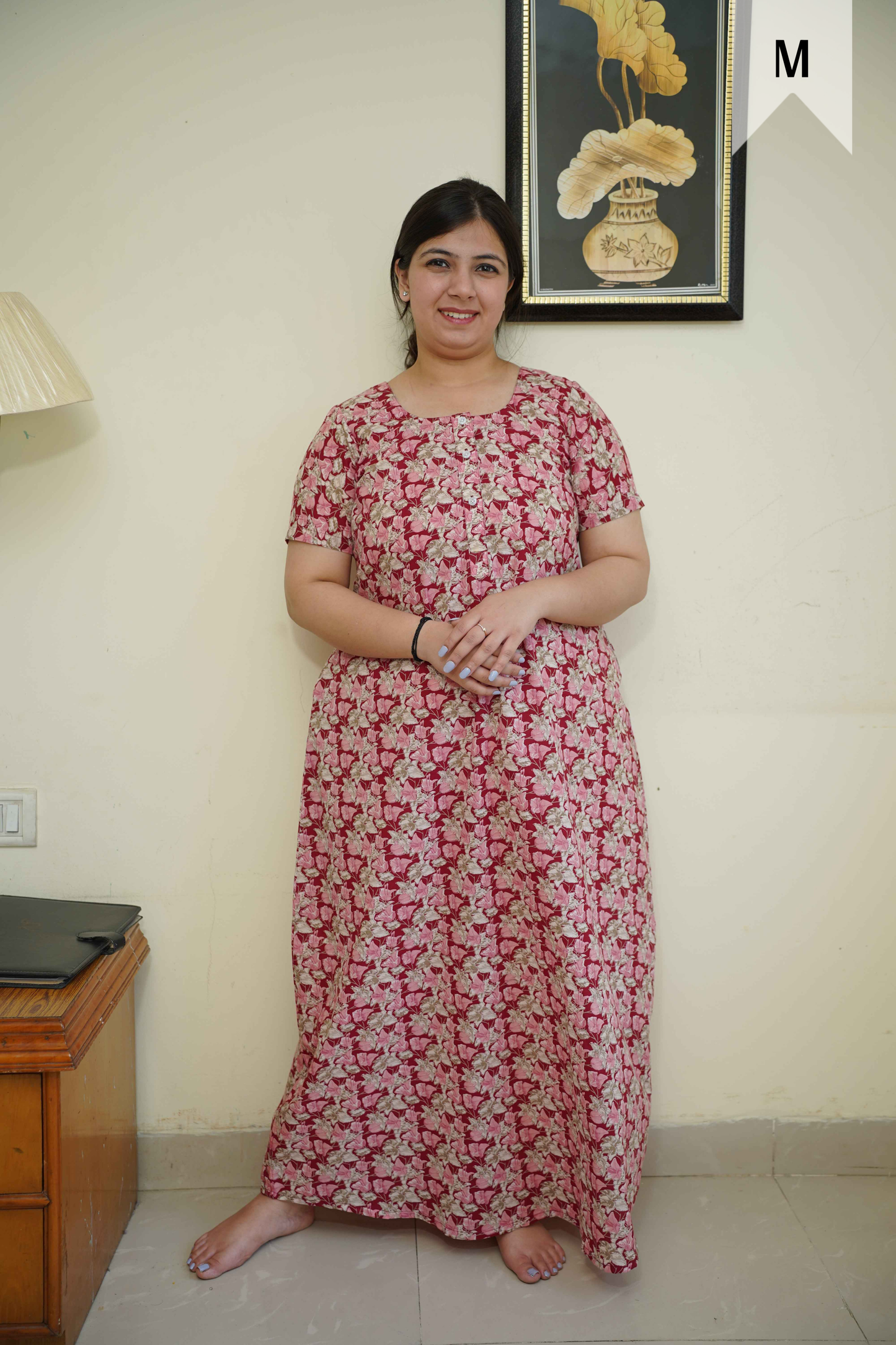 Rose Vine Cotton Night Gown