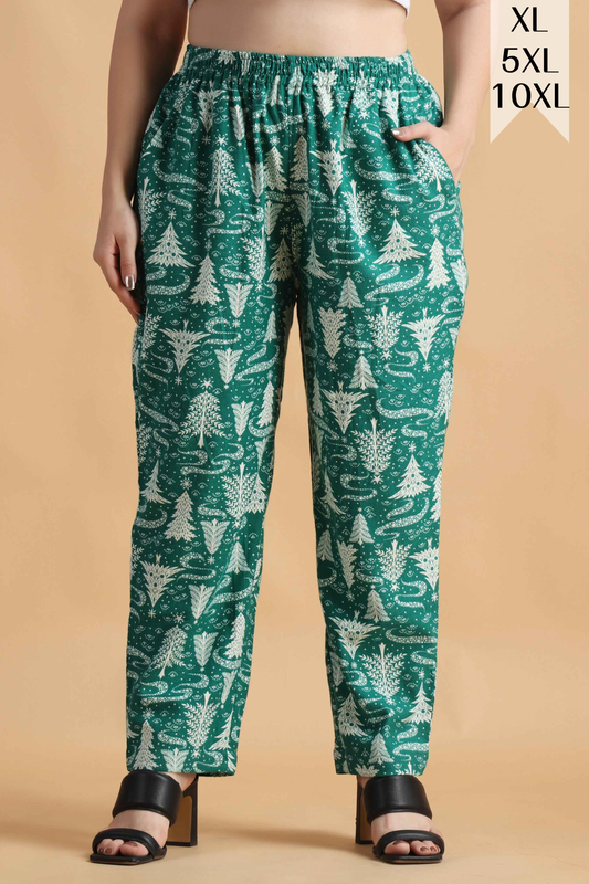Bamboo Green Printed Woollen Pajama