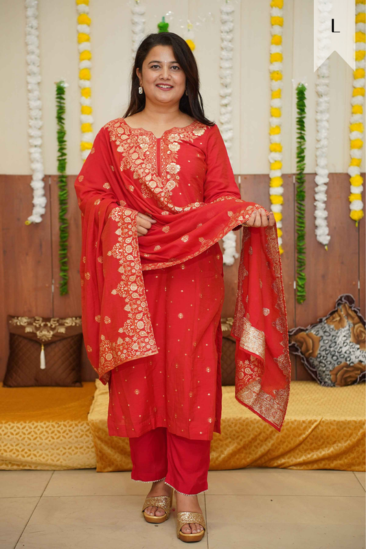 Gleaming Red Fancy Suit Set