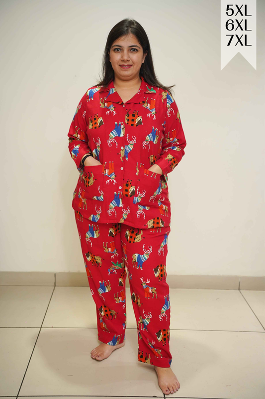 Crimson Forest Woollen Night Suit