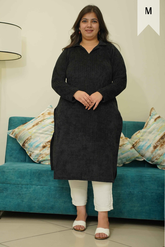 Midnight Allure Knitted Kurta