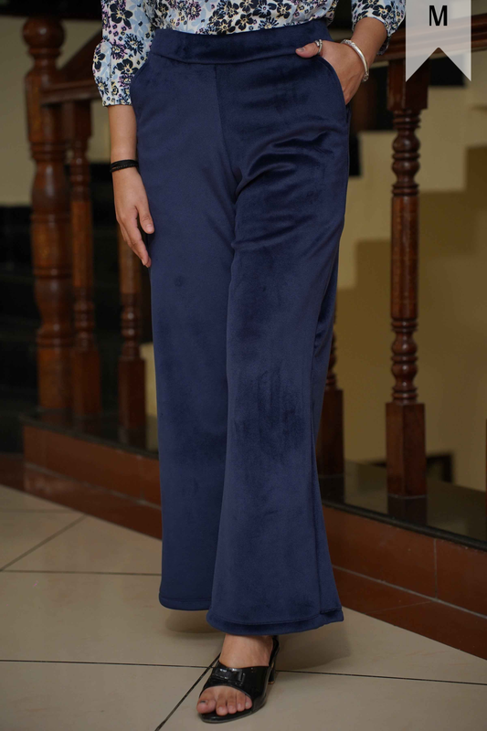Navy Velvet Fleece Pants