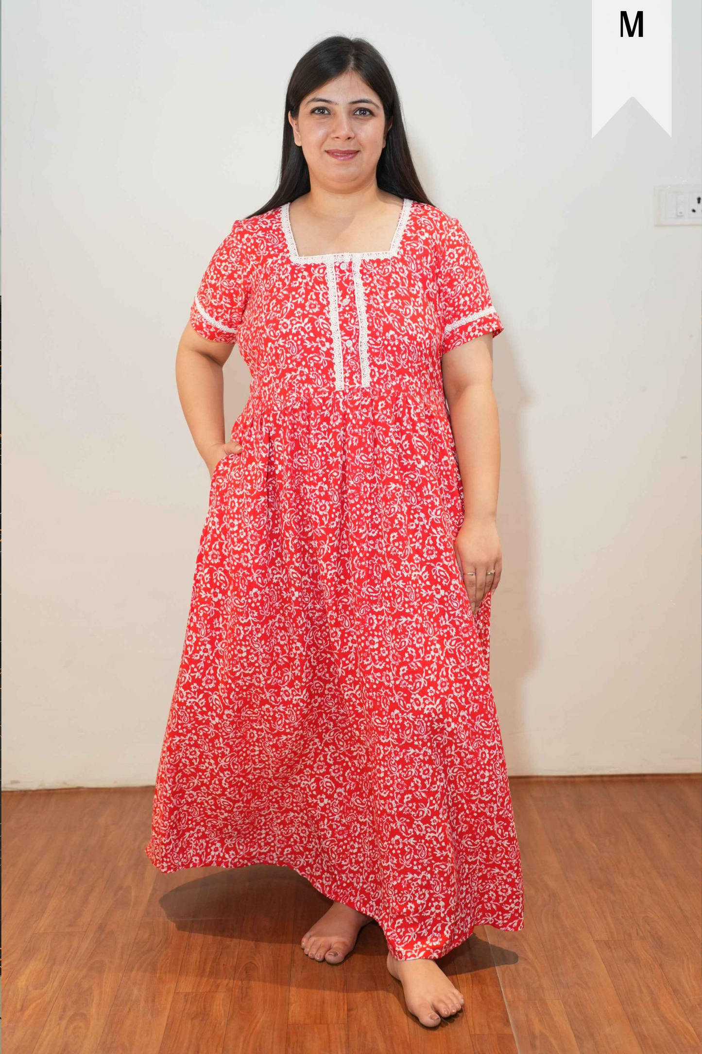 Red Radiance Rayon Night Gown