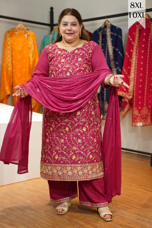 Onion Gulaabi Embroidered Fancy Suit