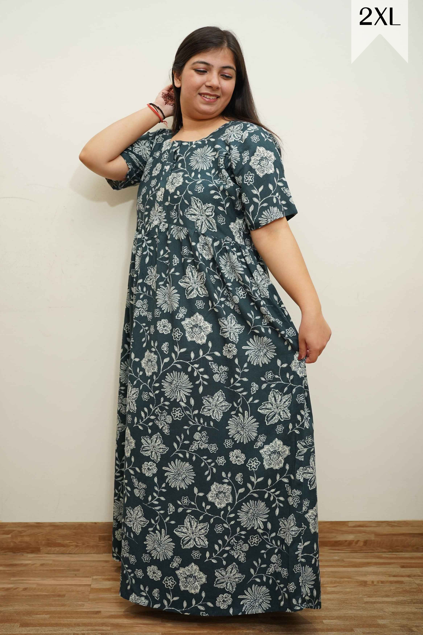 Smoke Grey Rayon Night Gown
