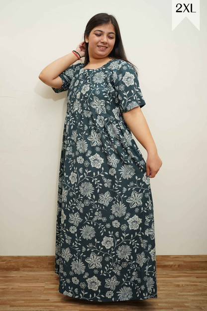 Smoke Grey Rayon Night Gown