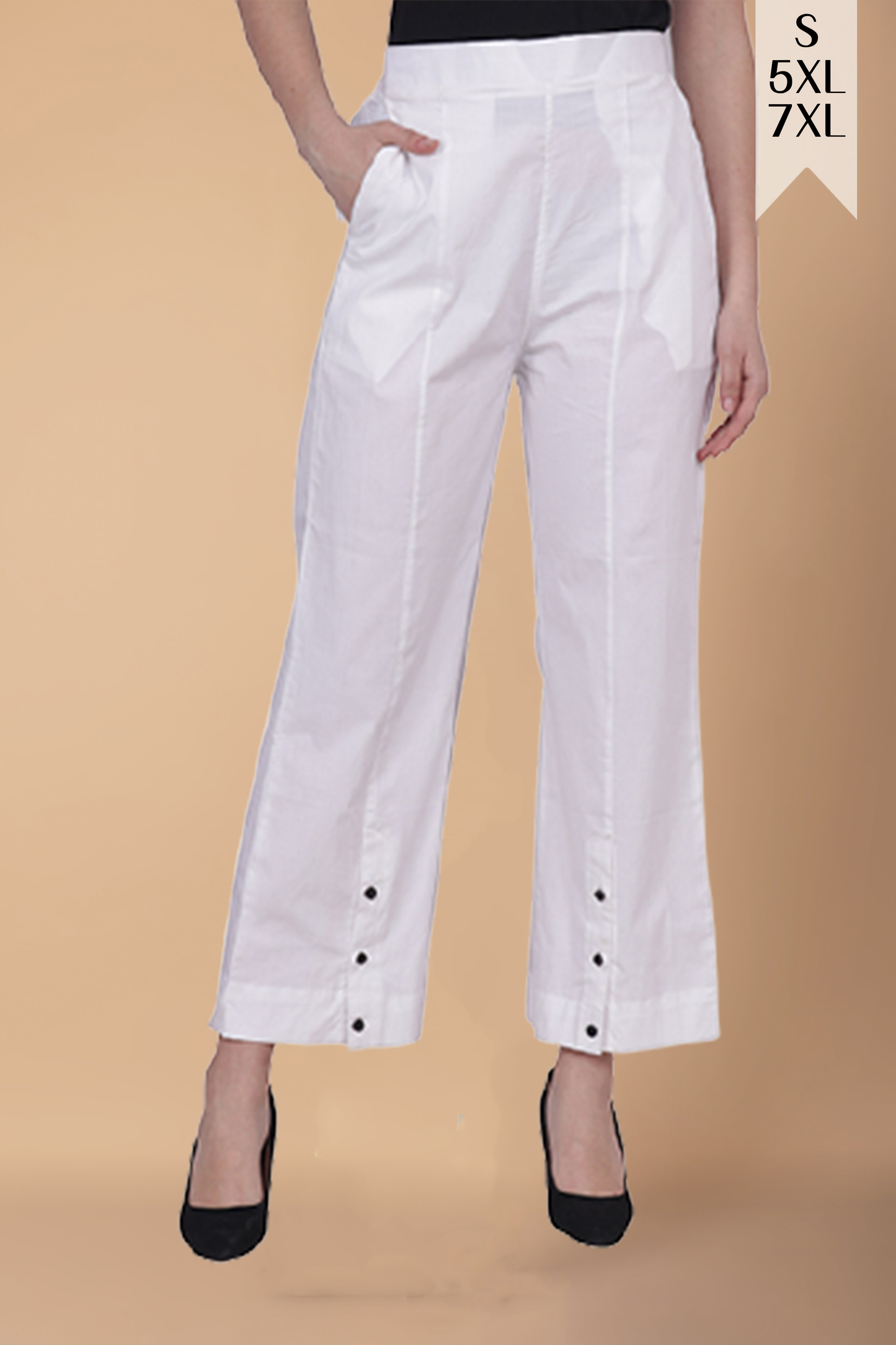 Buttoned Cotton Poplin Pants
