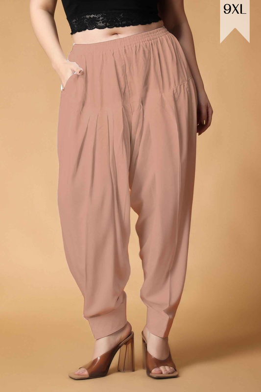 Light Onion Pleated Cotton Salwar