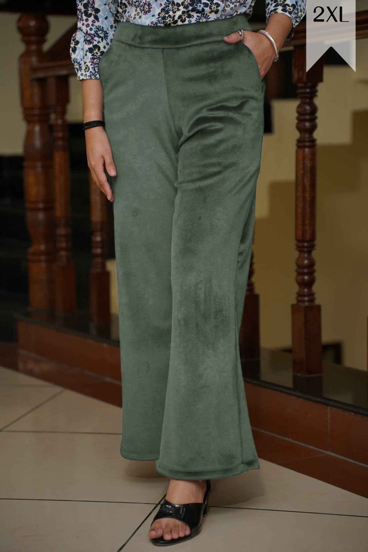 Greeny Velvet Fleece Pants