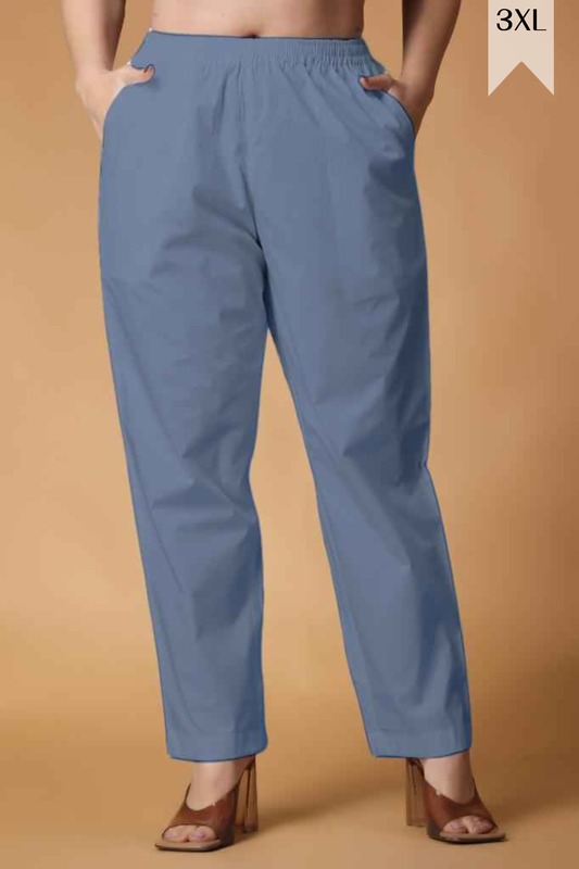 Light Blue Cotton Kurti Pant