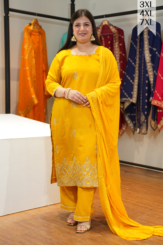 Laddu Peela Embroidered Fancy Suit