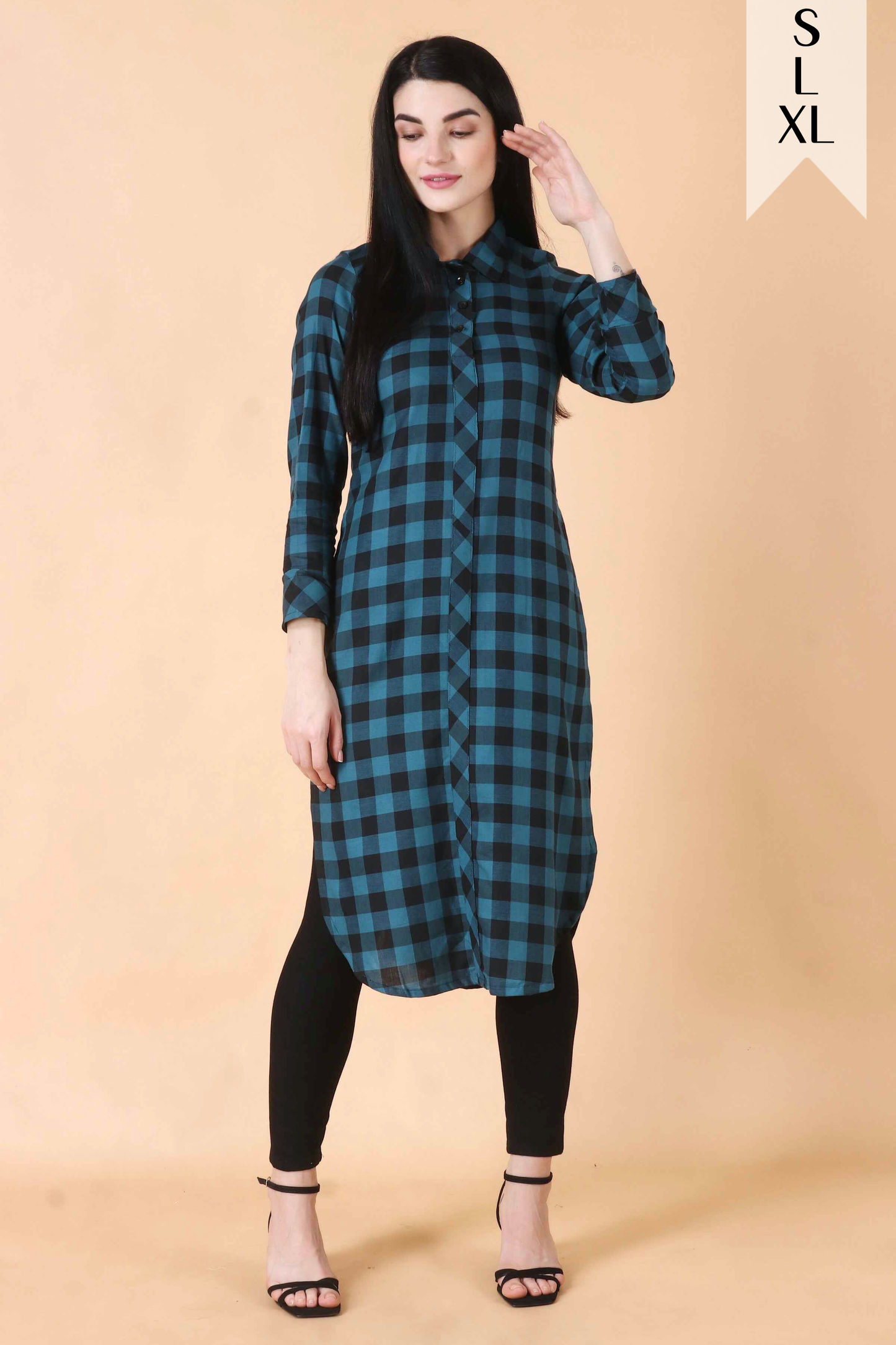 Peacock Checked Woollen Kurta