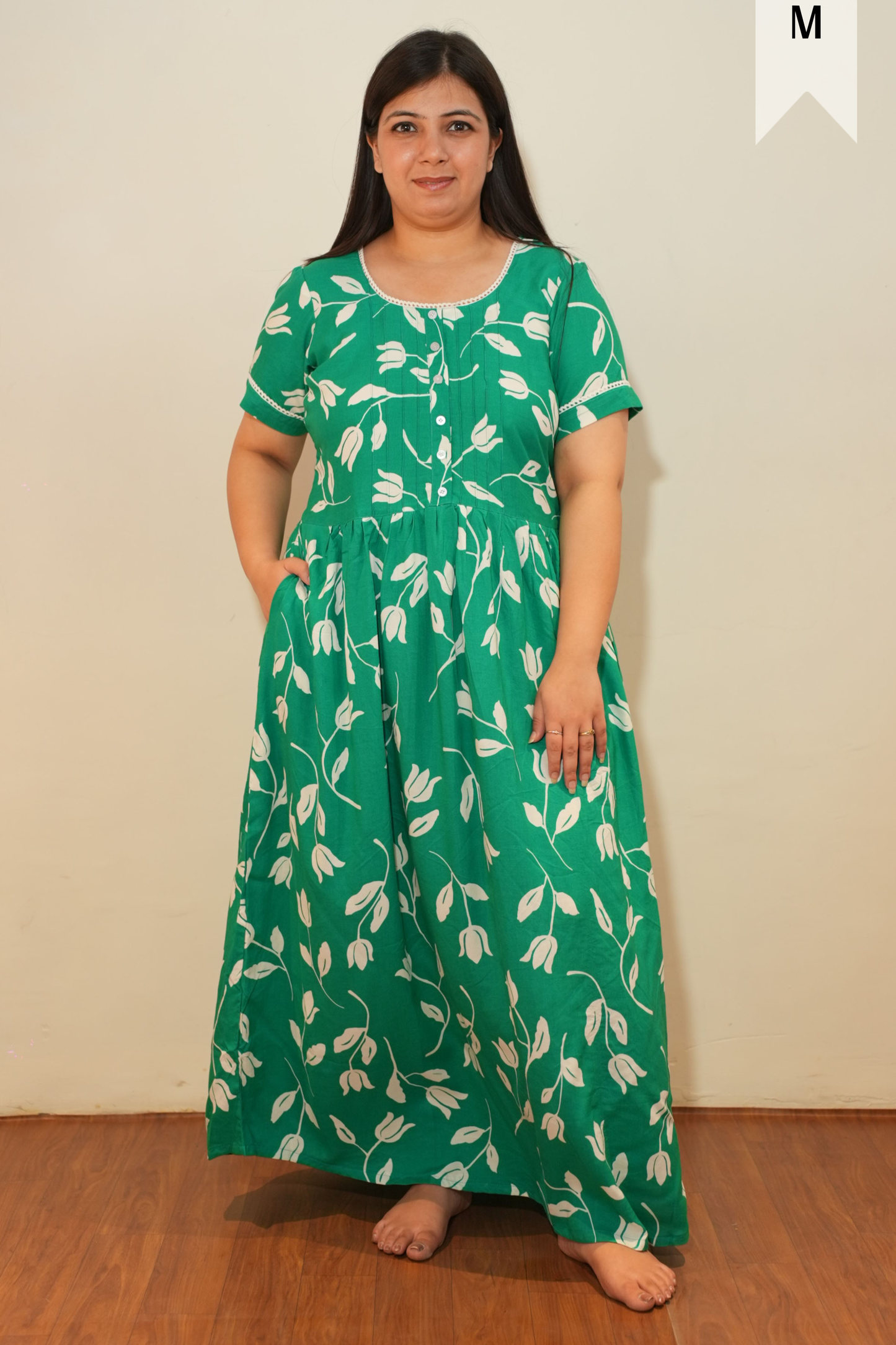 Orchid Green Rayon Night Gown