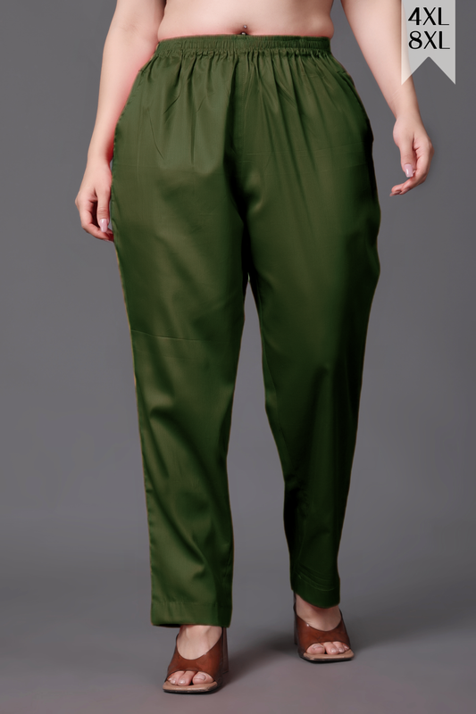 Mehandi Cotton Metallic Pant Palazzo