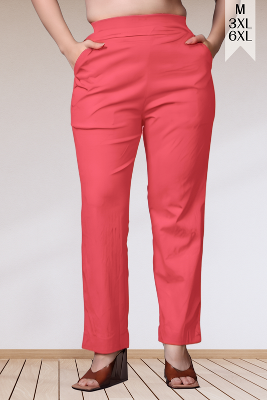 Rose Pink Lycra Slub Pants