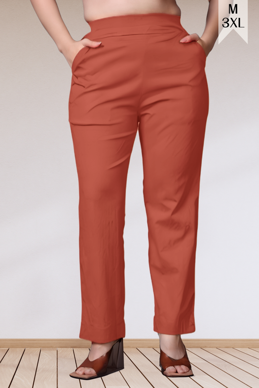 Light Rusty Lycra Slub Pants
