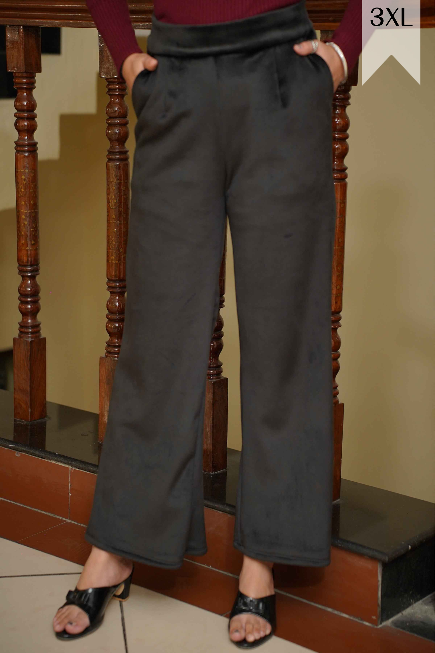 Black Velvet Fleece Pants